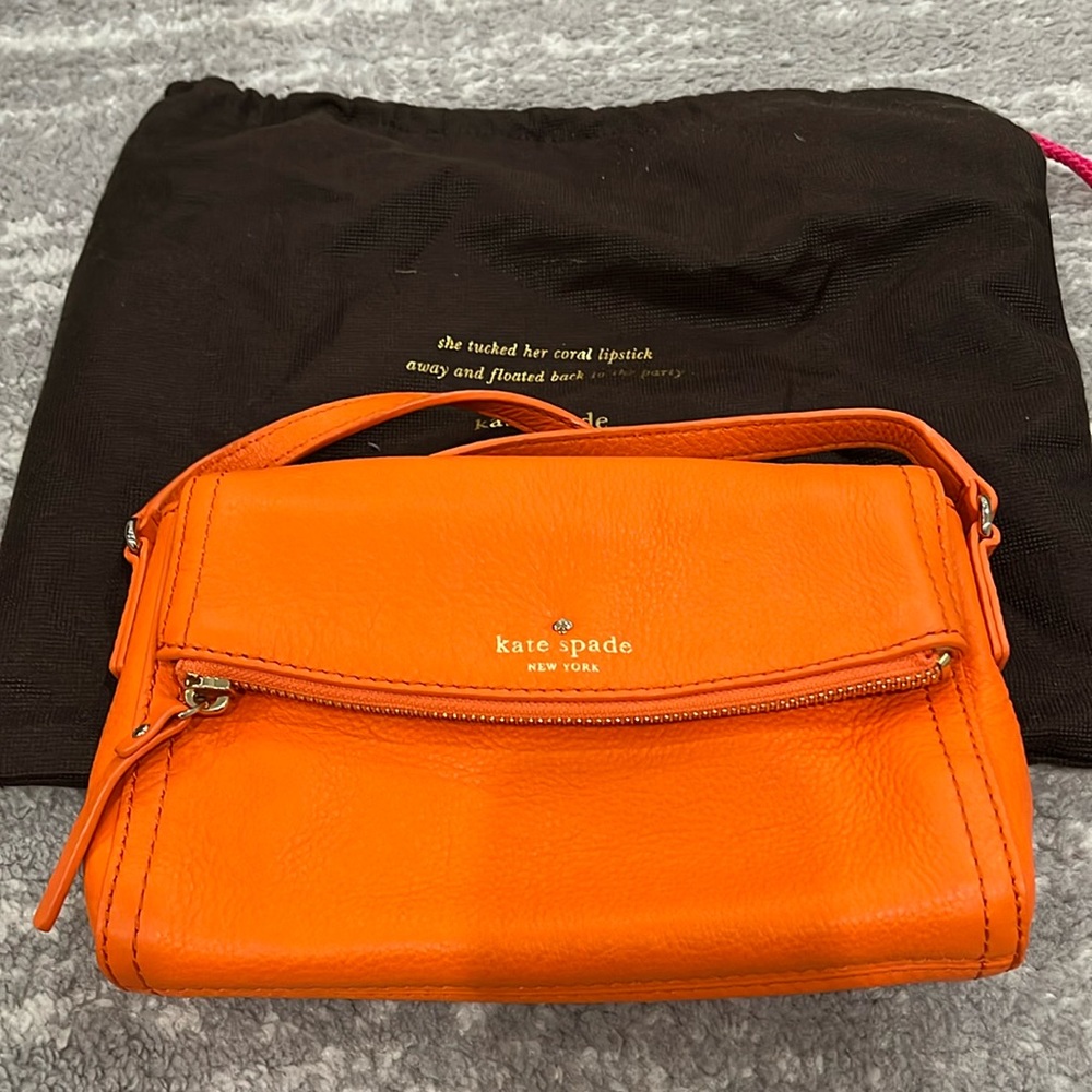 Kate spade orange flap cross body bag